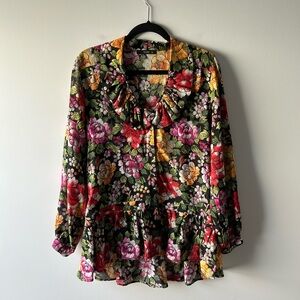 Etro floral printed long sleeve top